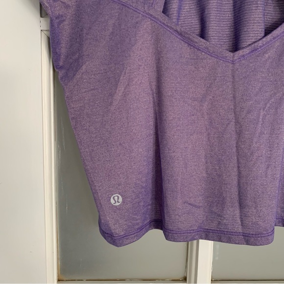 LULULEMON Purple Iridescent Cropped Muscle Tee Sleeveless Top - Picture 9 of 10
